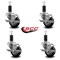 Service Caster 3.5'' Black Poly Swivel 1-1/4'' Expanding Stem Caster Set with Brake, 4PK SCC-EX20S3514-PPUB-BLK-TLB-114-4 - alternate 4